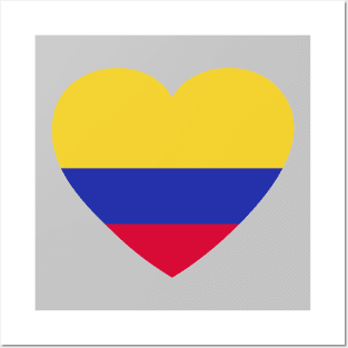 I Love Colombia // Heart-Shaped Colombian Flag Posters and Art